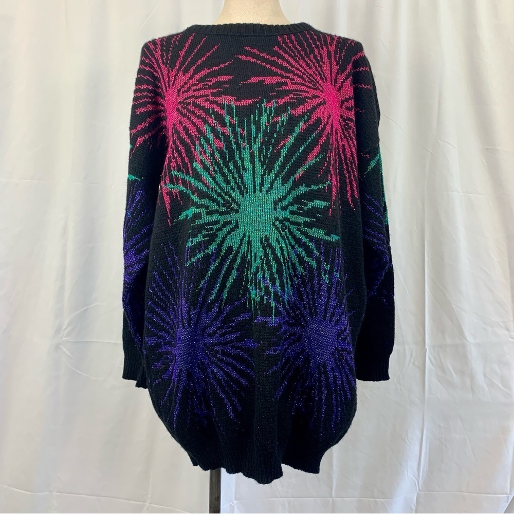 Vintage Metallic Firework Pattern Sweater